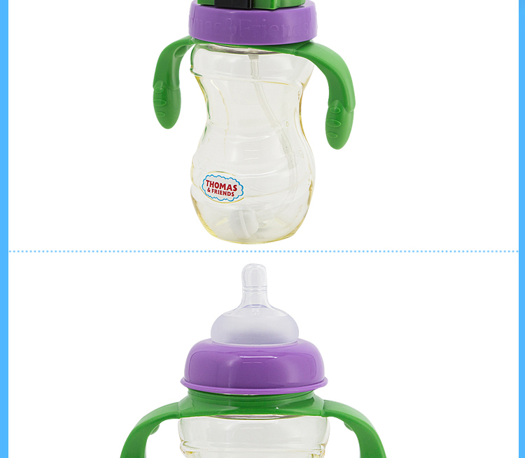 曙曦培西奶瓶 水壶两用盖儿童吸管杯 1-3岁婴儿防漏饮水杯喝水杯5459TM