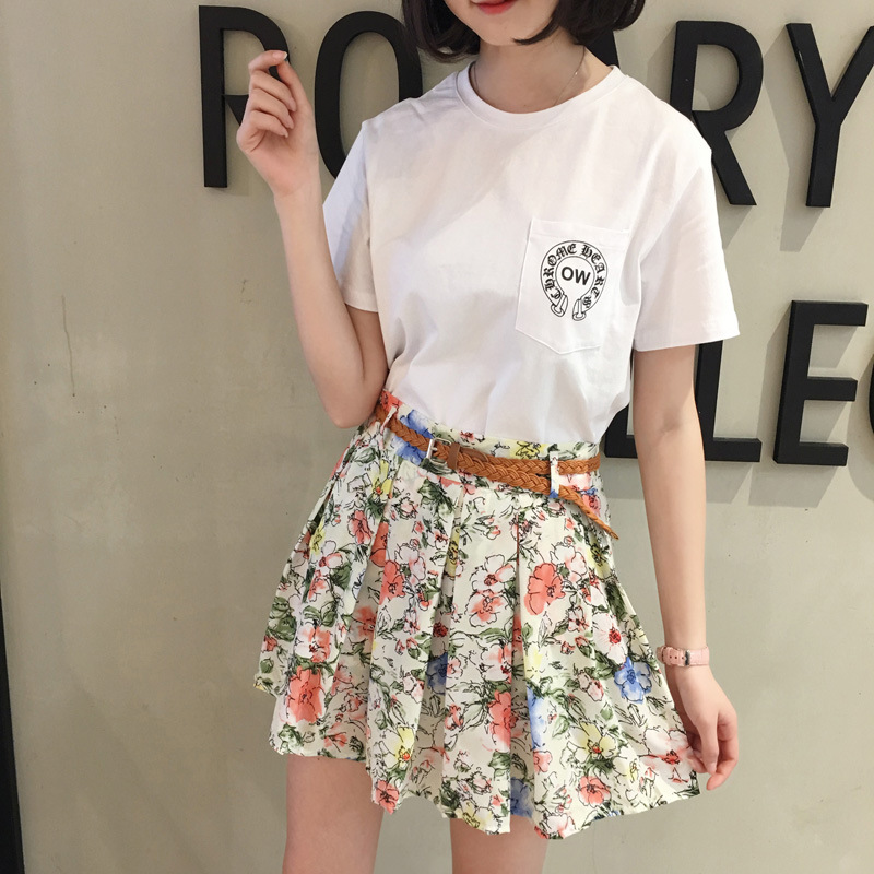 魅言魅语2017特大码女夏装短裤雪纺松紧腰a字