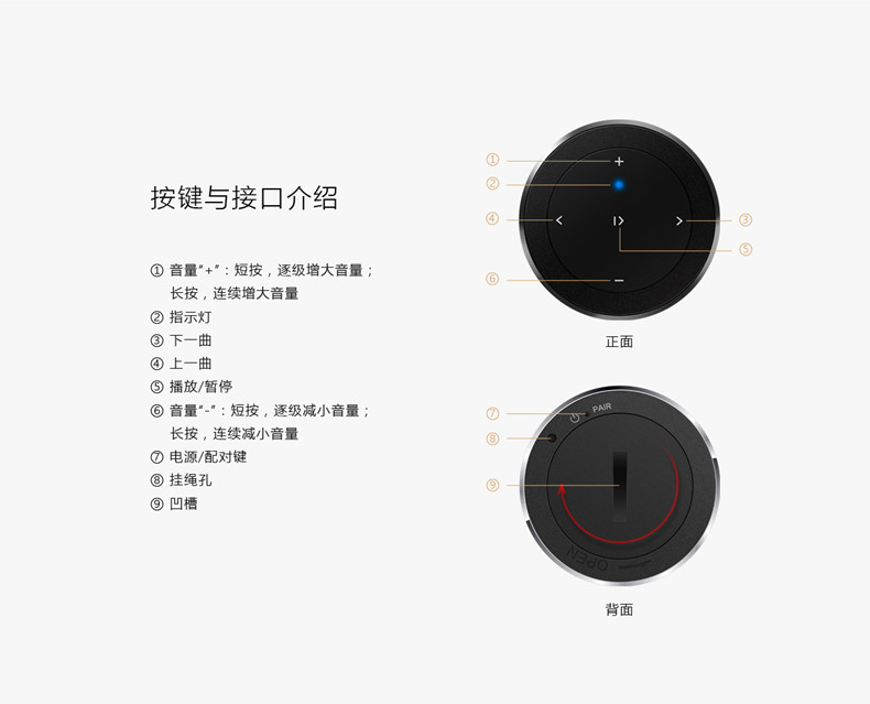 FiiO/飞傲 多用途蓝牙遥控器RM1