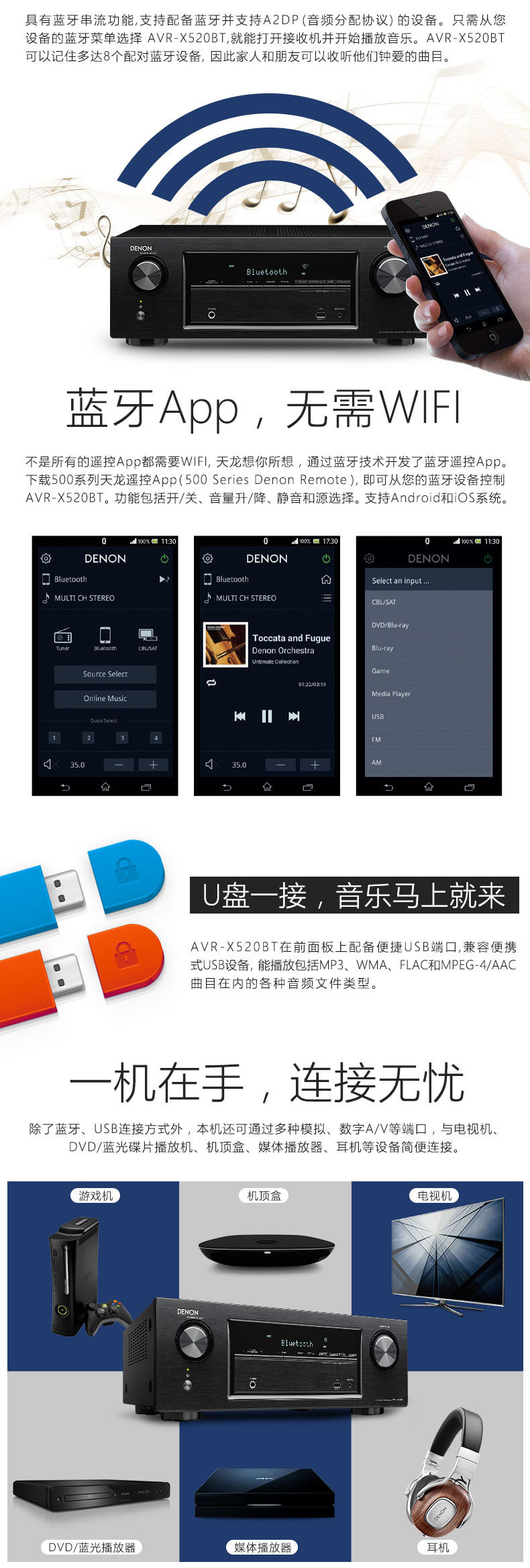 【斯超威电器专卖店】Denon\/天龙 AVR-X520