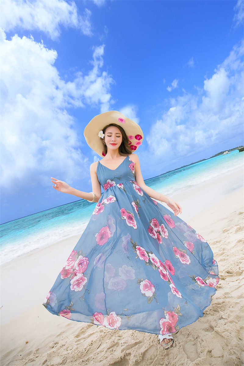 韩雪青青2017韩版新款海滩裙沙滩裙波西米亚