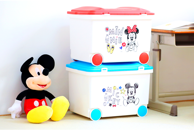 爱丽思IRIS Disney迪士尼可推拉玩具收纳箱KTC-450N 白/蓝色