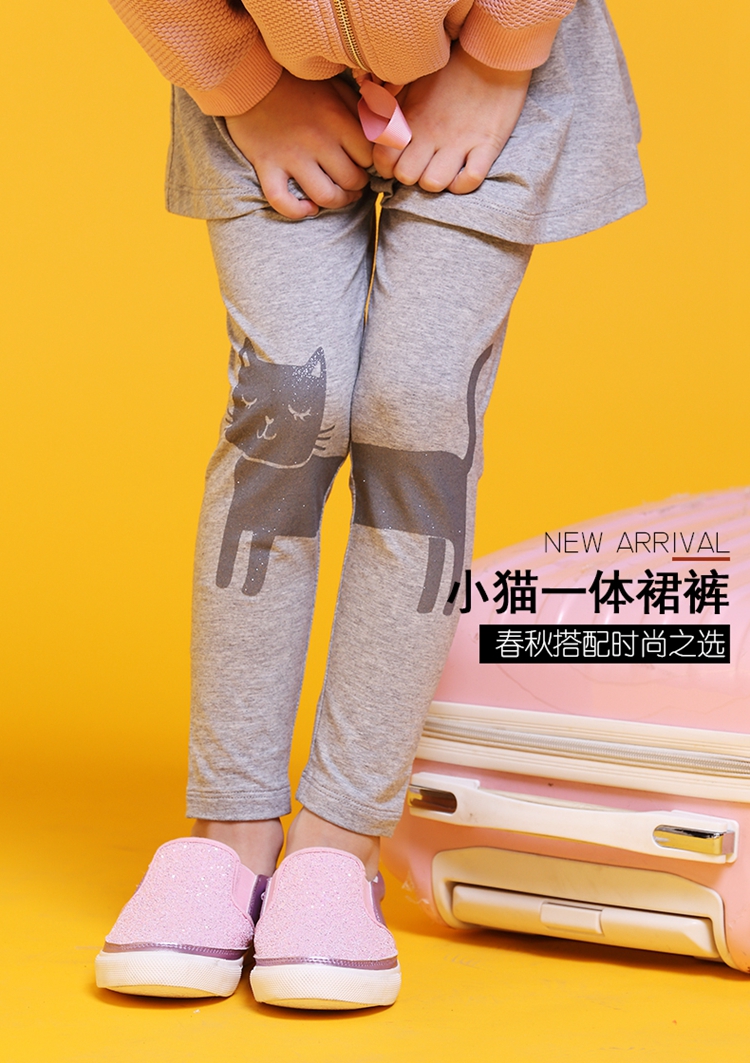 巴巴小镇童装女童裙裤假两件套2017新款春秋