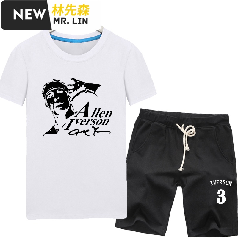 潮流男装76人队小艾艾弗森头像3D科比篮球服