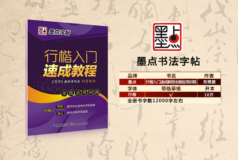 墨点字帖荆霄鹏行楷入门速成教程全能应用训练行楷钢笔字帖