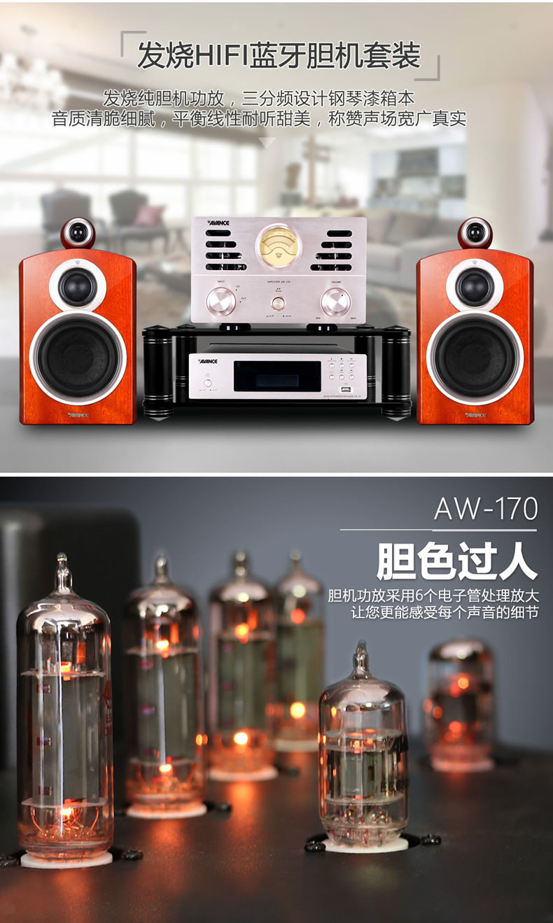 aw170功放 cw170碟机 丹麦皇冠迷你组合音响发烧高保真hifi电子管胆机