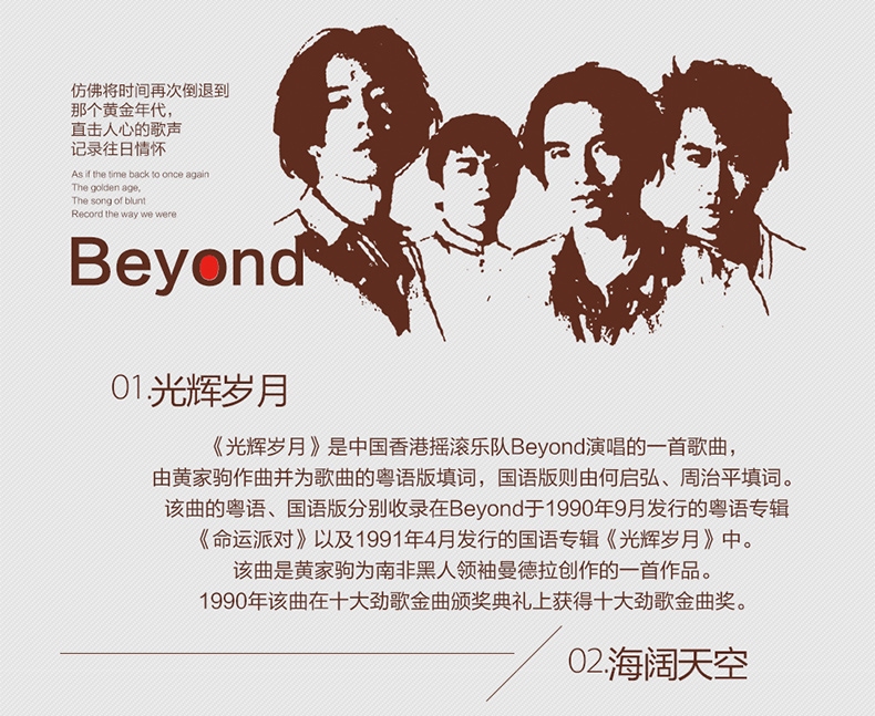 黄家驹beyond专辑经典流行音乐粤语老歌曲黑胶碟片汽车载cd光盘