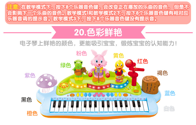 汇乐玩具（HUILE TOYS）多功能趣味演奏组合电子琴电子琴 669 宝宝益智玩具电子琴/带麦克风琴儿童电子钢琴 电