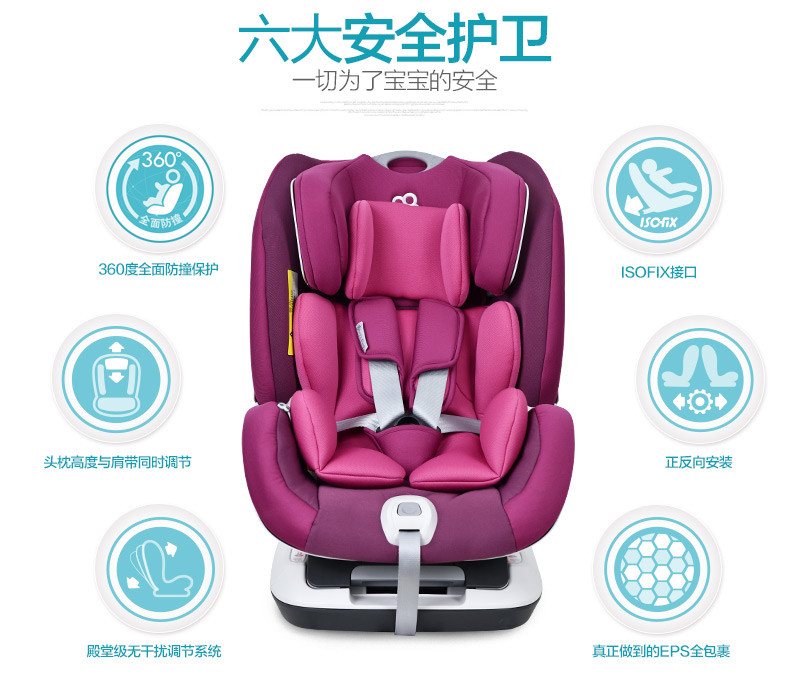 宝贝第一Babyfirst 宝宝汽车儿童安全座椅 isofix接口 太空城堡 适合0-25KG （0-6岁） 星空蓝