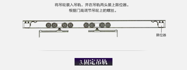 财到升级加厚木门轨道玻璃门滑轨吊轨推拉门滑轮导轨移门轨道吊滑