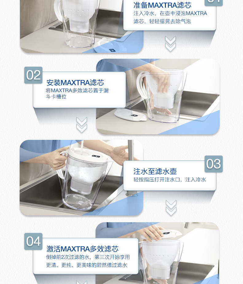 碧然德 Brita 净水器 净水壶 金典系列 海棠红 2.4升 一壶三芯