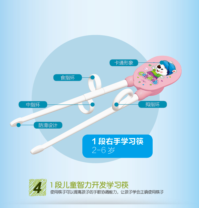 中亲婴童成长7件套组合（一二段学习筷+学习碗+大平碗+学习杯+大小勺）粉