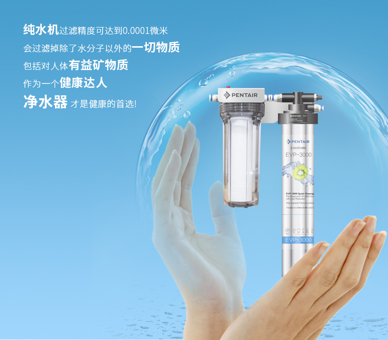 滨特尔爱惠浦 家用厨房直饮净水器 EVP-3000升级版 矿物质水