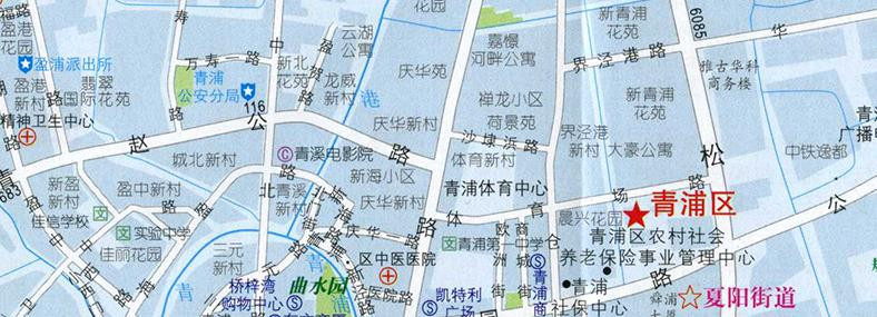 《2016青浦区地图 上海分区地图 便携实用 详细