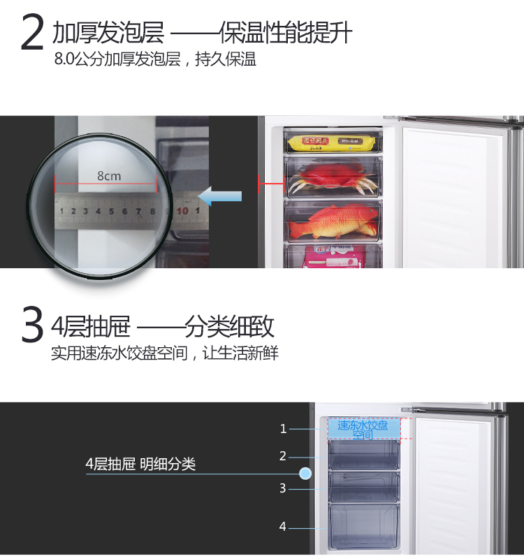 容声冰箱BCD-213D11D（拉丝银）