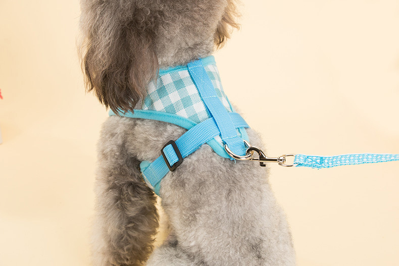 背心式宠物牵引绳狗狗胸背套牵引带泰迪小型犬狗绳子用品 工字型粉