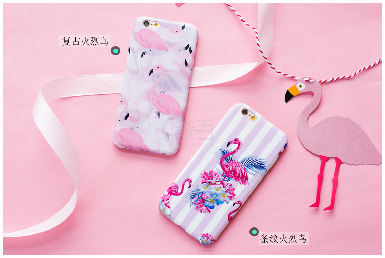 JP潮流品牌文艺复古粉红火烈鸟i6手机壳苹果6