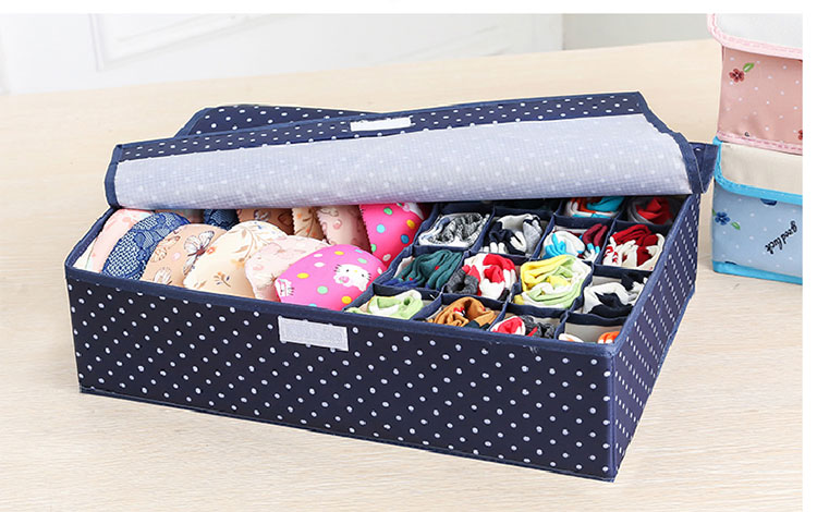 可折叠13格内衣收纳盒布艺家用整理箱牛津布