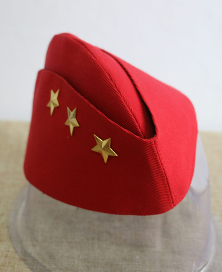 七斓水兵舞帽子俄罗斯船型军帽广场舞演出船形帽红色格贝雷帽