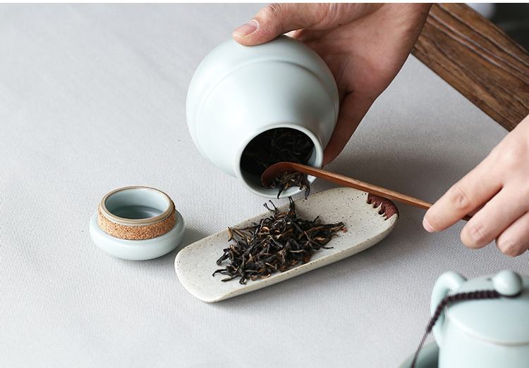 茶勺创意茶荷荷茶功夫缠绳茶具手工零配件勺子公道复古功夫家用茶则