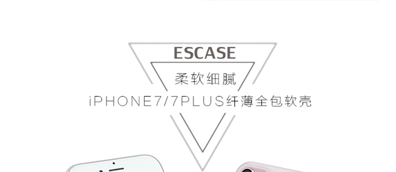 ESCASE 苹果8Plus/7Plus防摔软壳玻璃膜套装（精装） 水晶白