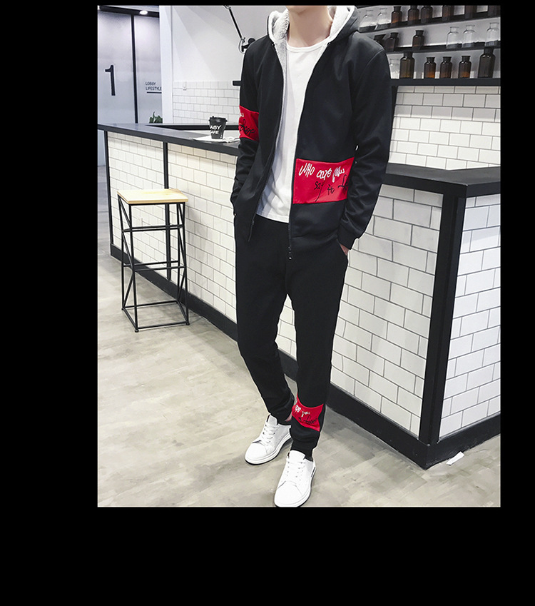 丹杰仕秋冬季卫衣男连帽开衫加绒加厚外套青少