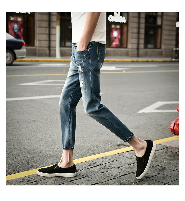 丹杰仕 新款 2017夏装上新男装新款牛仔裤潮男