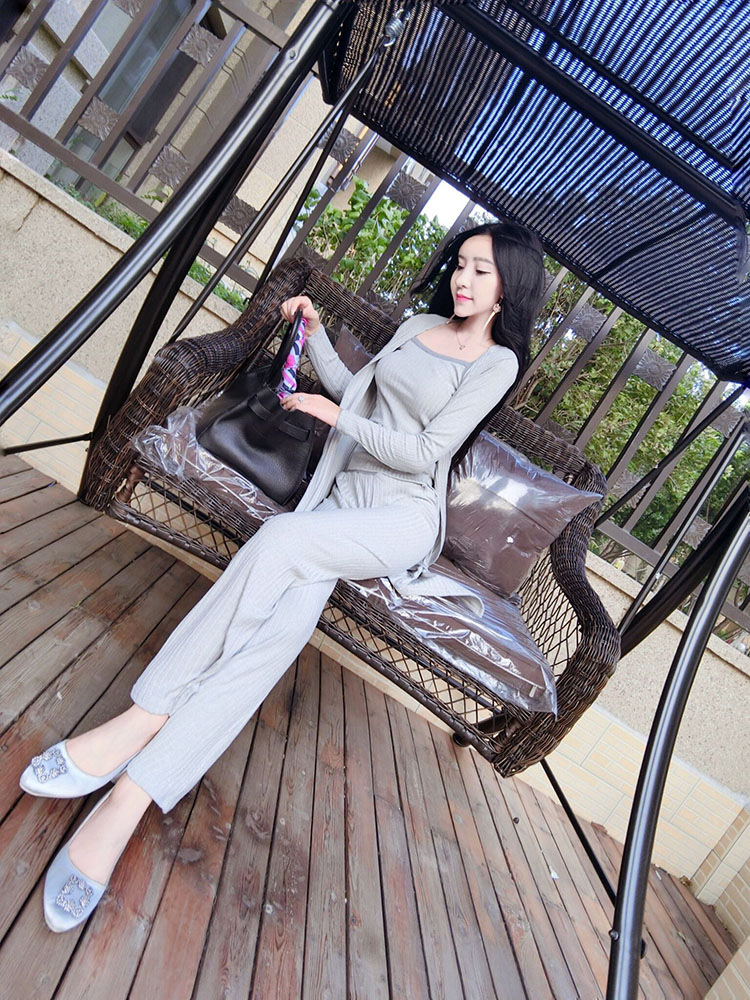 魅言魅语2017韩版气质吊带裤脚鱼尾连体裤+针