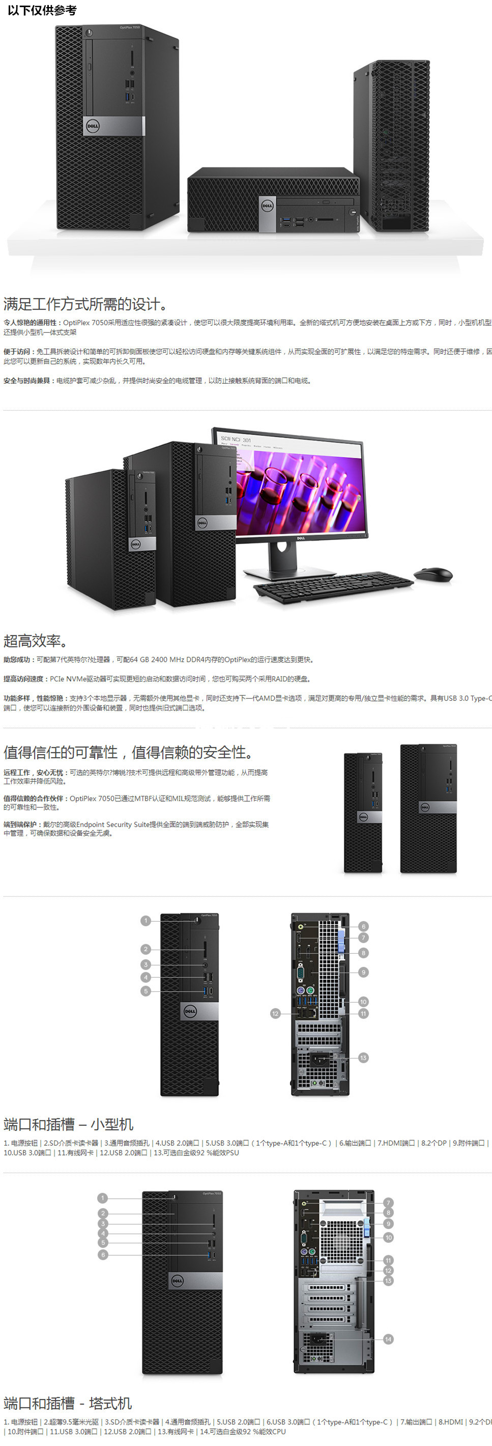 戴尔(dell)optiplex7040mt 商用电脑主机 (i5-6500 4g