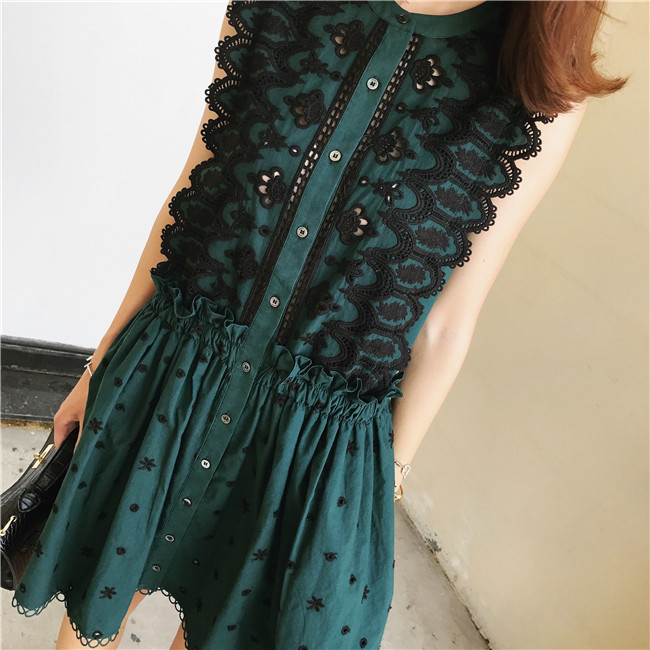 828新款ZOW 2017夏季新款 水溶刺绣花边 呛口