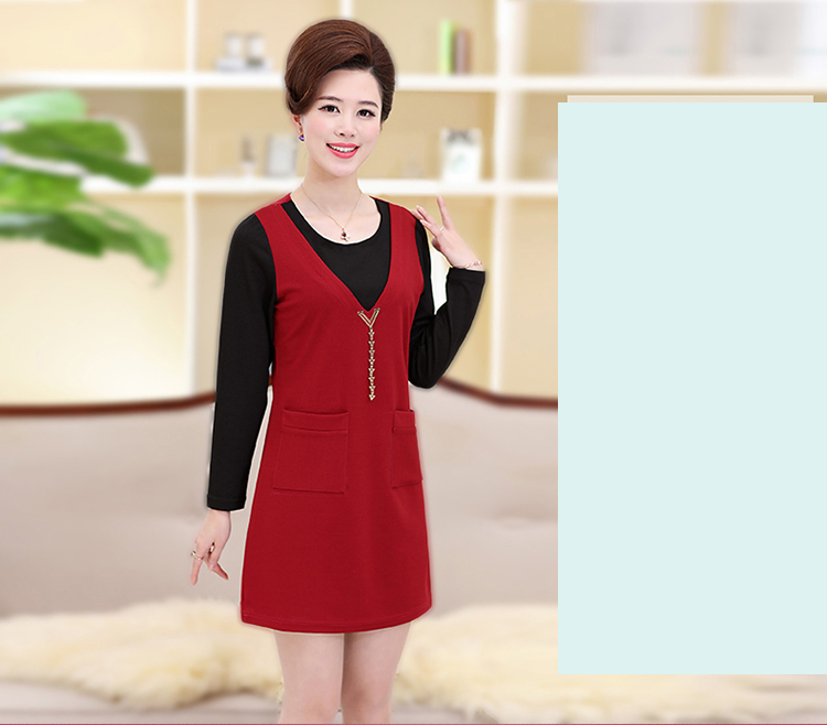 HPbrother2017夏装中老年人时尚中长款连衣裙