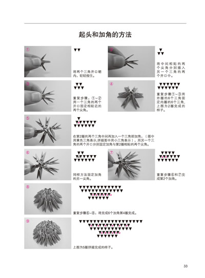 34款时尚,可爱的三角组合折纸,80后追忆童年的手工书)