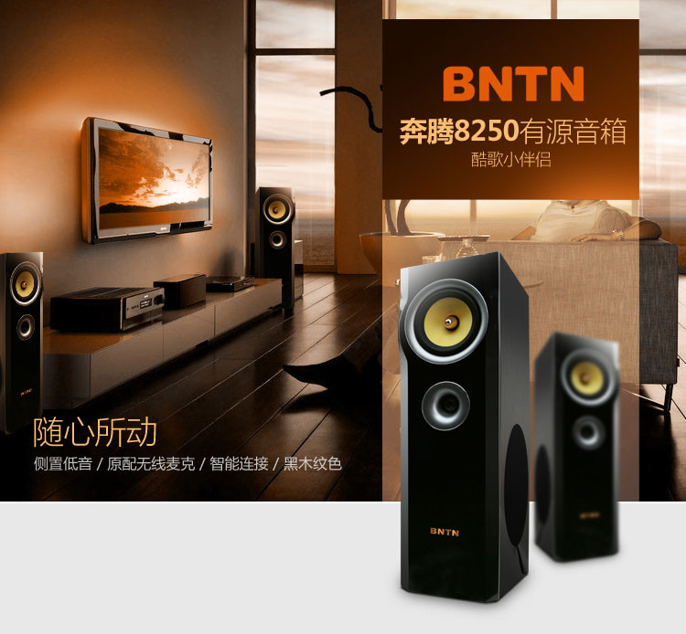 BNTN奔腾BT-8250有源音箱+BT-88回音壁电视