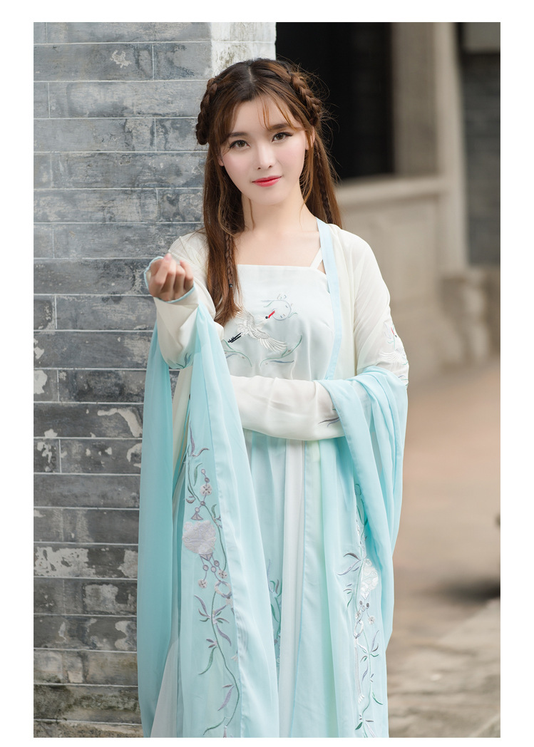 雪青青2017改良古装汉服表演服饰配饰围巾披