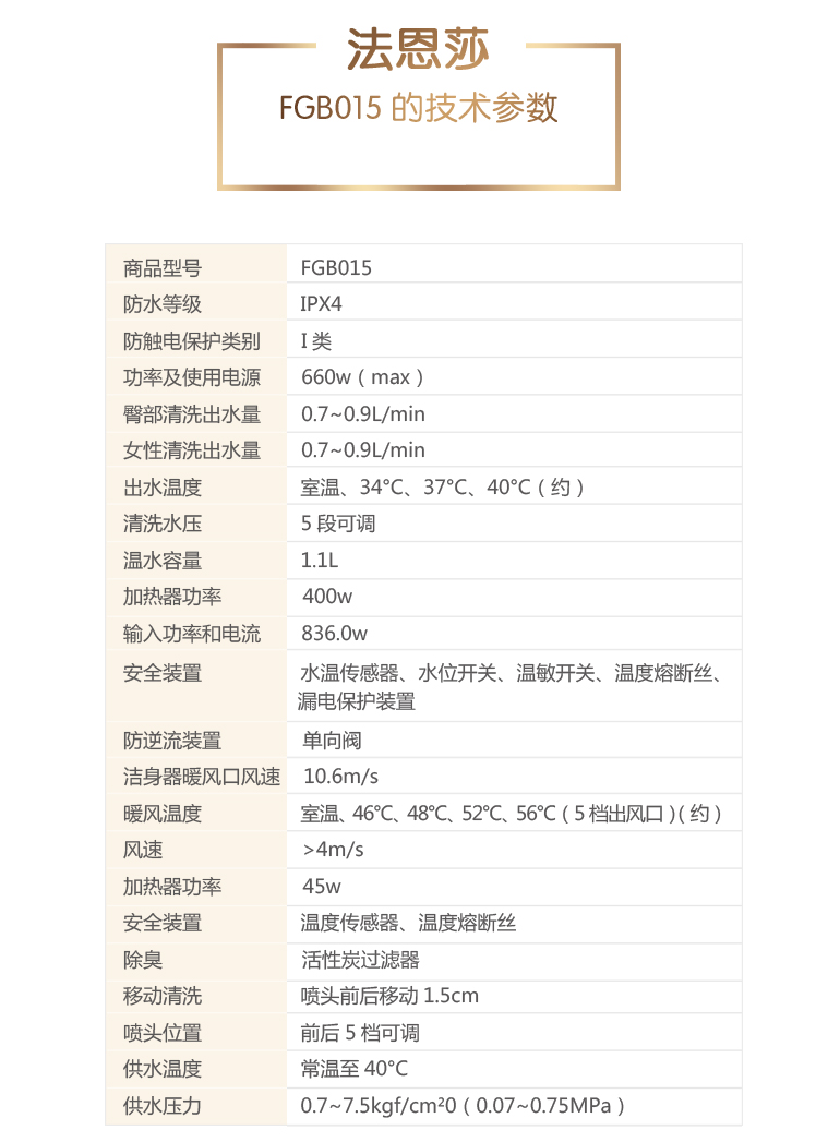 法恩莎智能马桶盖FGB015 白色