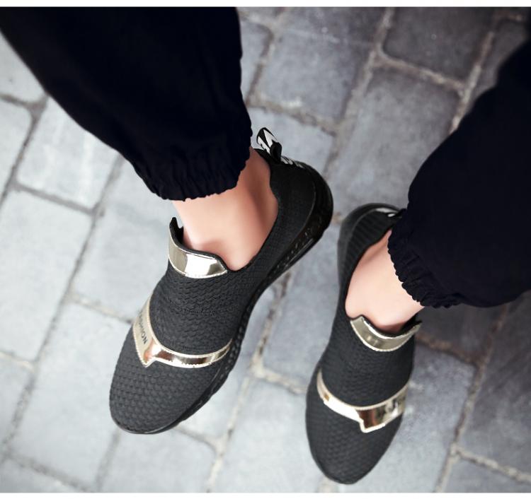 王源同款百搭套脚懒人鞋透气飞织轻便跑步鞋学