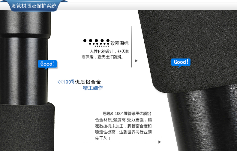 思锐(sirui)R-1004+G10KX铝管三脚架+云台+包 单反 轻便三脚架