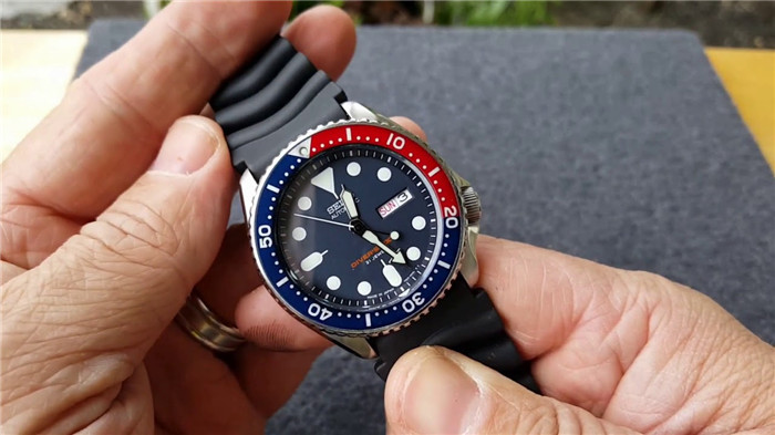 seiko精工【美国直邮正品】skx009j1 红蓝可乐圈机械男水鬼防水手表