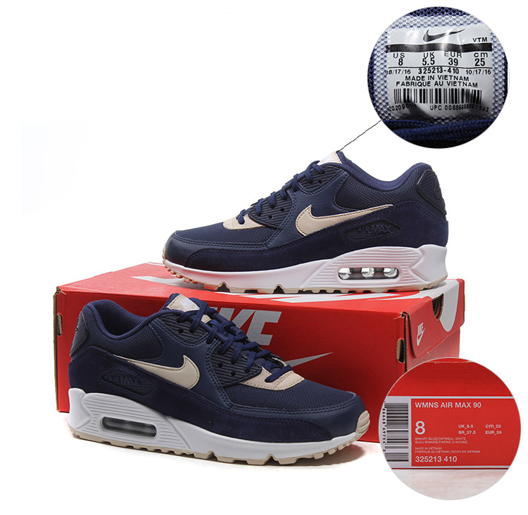 nike耐克女鞋airmax90系列休闲鞋运动鞋-040 325213-040黑 运动紫红