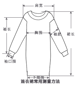 尺码 裙长 肩宽 胸围 下摆围直量 袖长 袖肥 袖口围