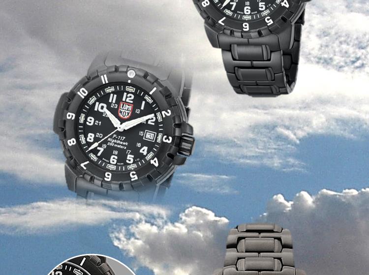 雷美诺时（Luminox）手表 瑞士军表航空系列防水自发夜光运动男表A.6402 黑白
