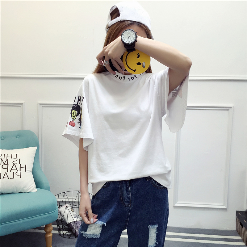 娇米诗2017夏季学生女装荷叶边上衣喇叭袖短