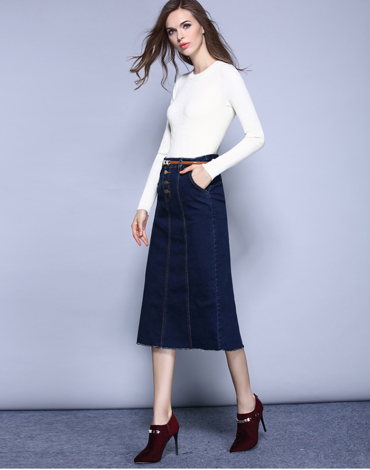 ZARA KARA2017春装新款开叉半身裙女中长款