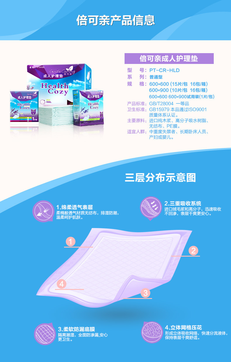 【宝姿】倍可亲成人护理垫床垫老人儿童隔尿垫