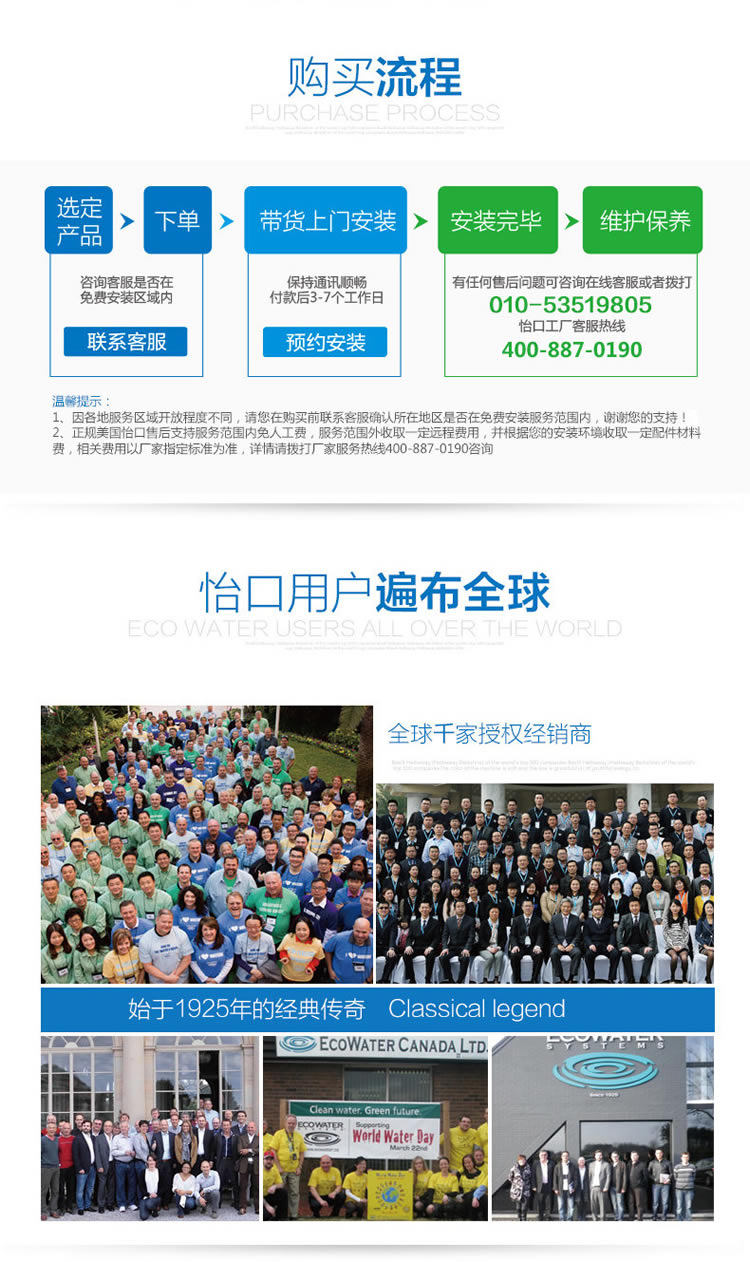 ECOWATER美国怡口怡可飘系列净水器RO-7