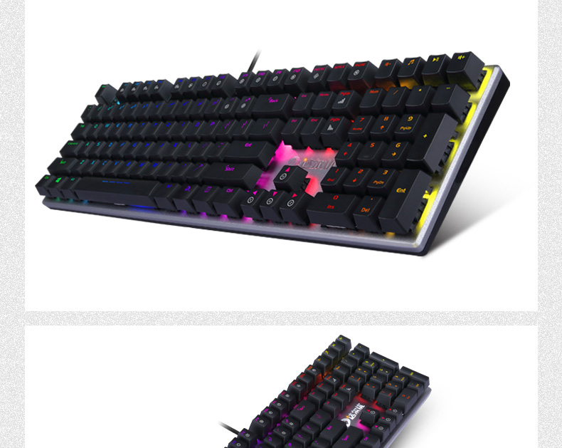 达尔优（dare-u）108键机械幻彩版 RGB黑轴 游戏背光机械键盘