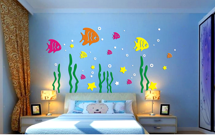 贴纸 壁饰 装饰贴 亚克力立体墙贴 儿童房卡通墙