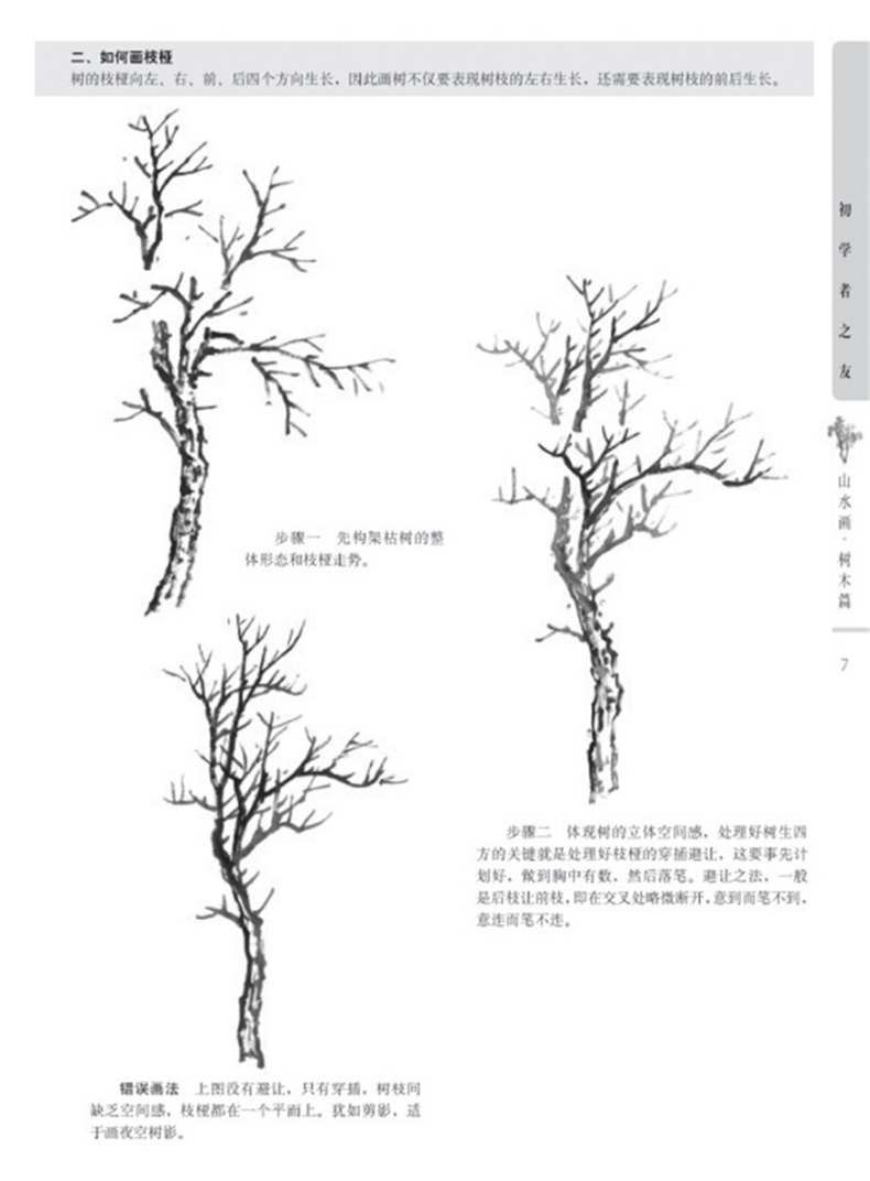 初学者之友山水画 树木篇 初中级国画爱好者的良师益友 内容丰富讲解