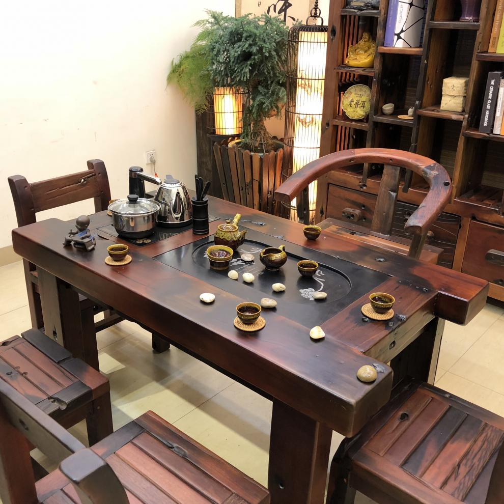 淮木茶桌椅组合船木茶桌中式功夫茶几泡茶台阳台小型实木家具220桌 4
