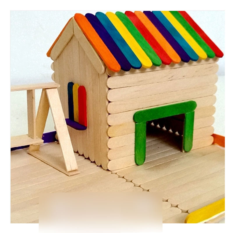 萌穗拼装模型玩具7698 雪糕棒木条diy手工制作房子棍.